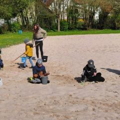 Arbeitseinsatz an der Beach-Anlage