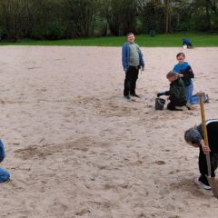 Arbeitseinsatz an der Beach-Anlage